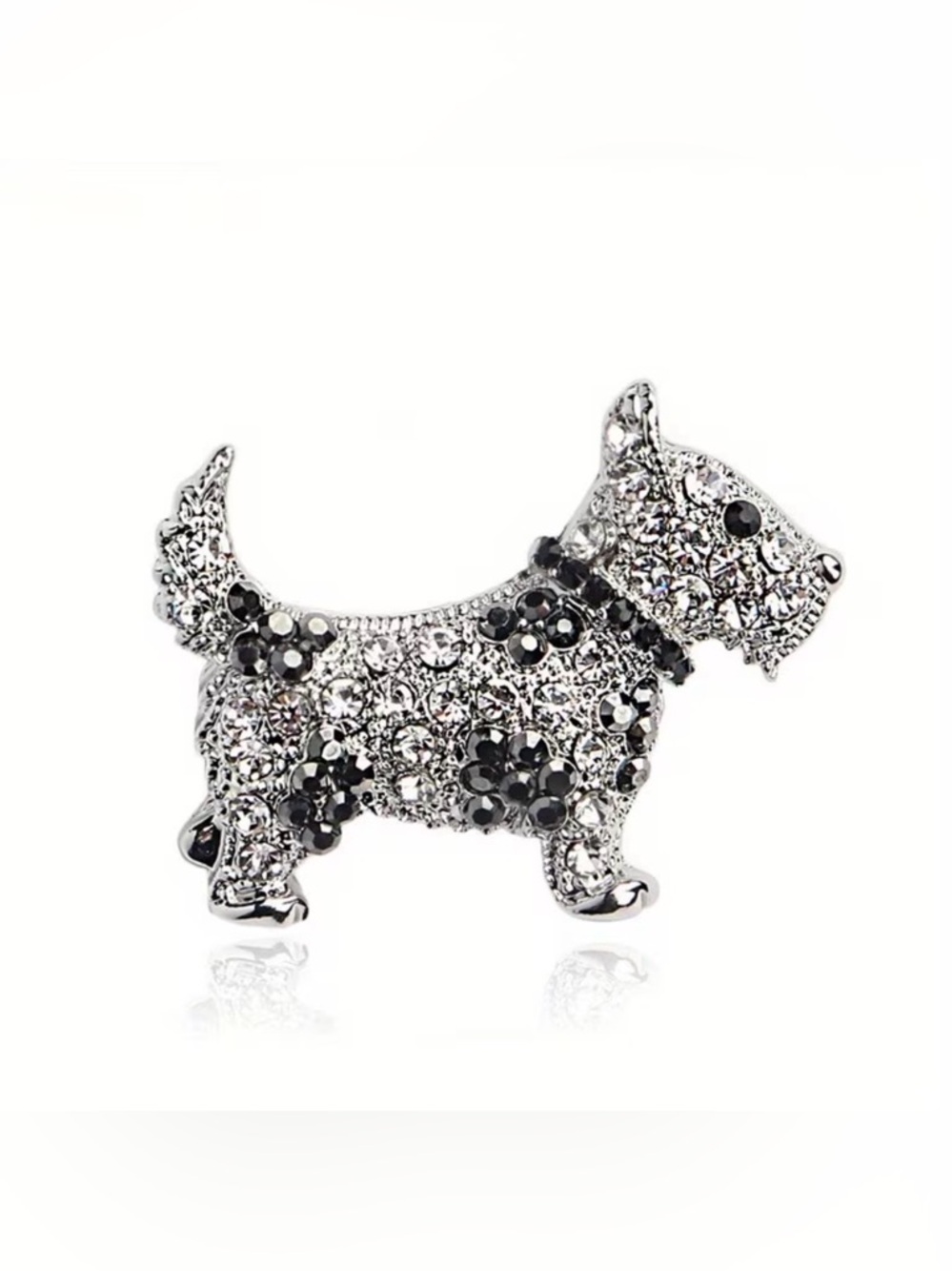New Buddy G's Scottish Terrier Silver Black rhinestone brooch pin Women Jewelry